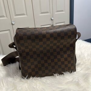 Louis Vuitton Naviglio in Classic Brown Check Messenger Bag for Men